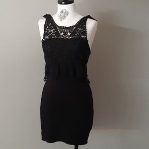 Black knit and lace Dress